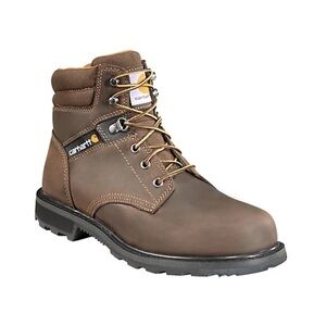 Carhartt Men's Rugged Brown Leather steel toe work Boots 8